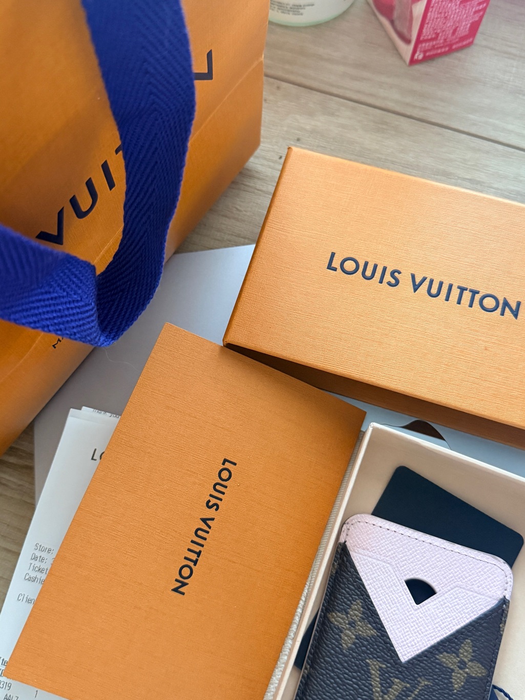 Louis Vuitton Pink And Brown Monogram Card Sleeve